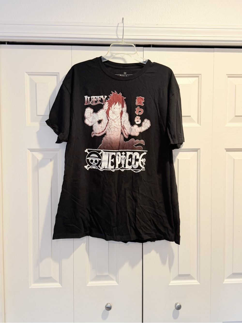 One Piece Luffy Anime Graphic T-Shirt Black Men’s Size 2X #0158